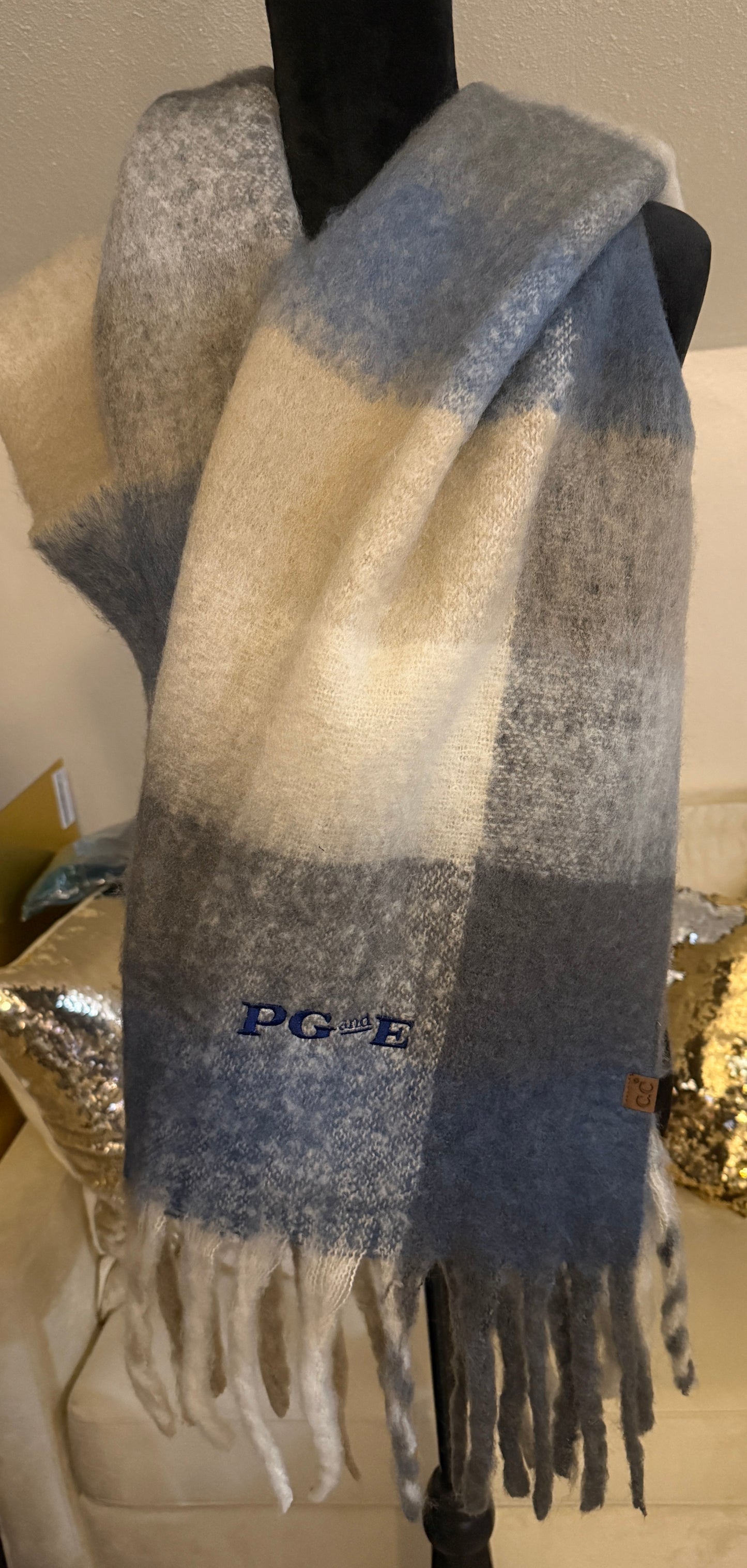 Multi Color Checkered C.C Scarf
