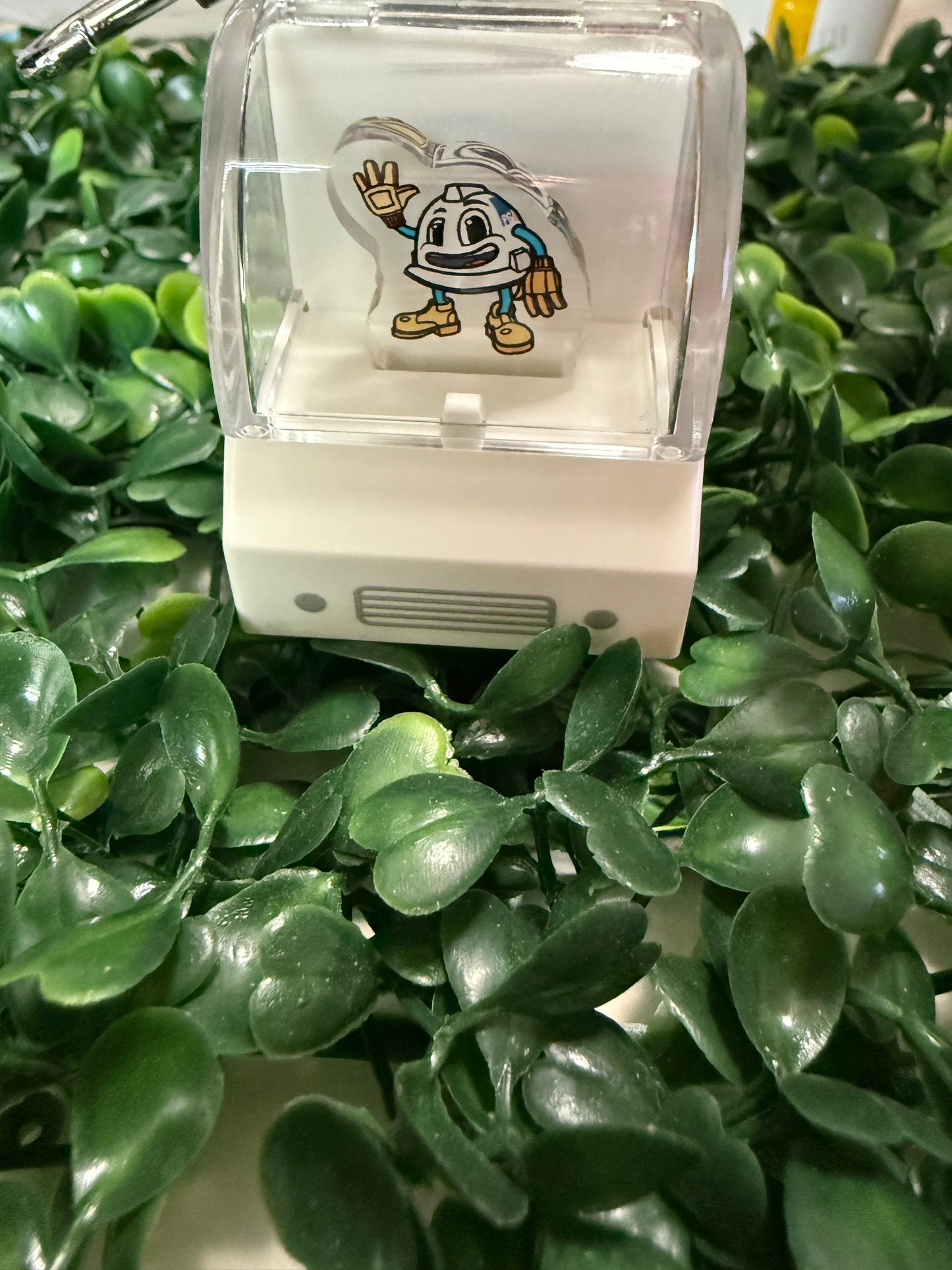 Clean Fleet Truck Keychain with Helmet inside