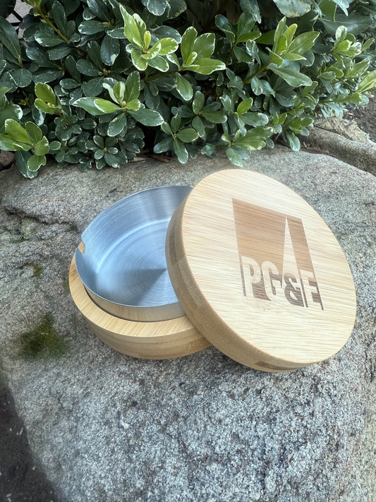 Bamboo Cigar Ashtray with Lid