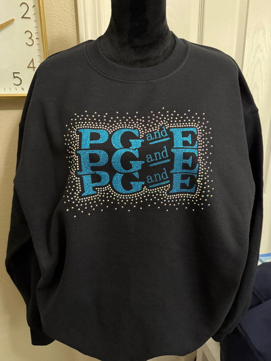 Rhinestone Glitter Crew Neck Sweatshirt Unisex Heavy Blend- 18000