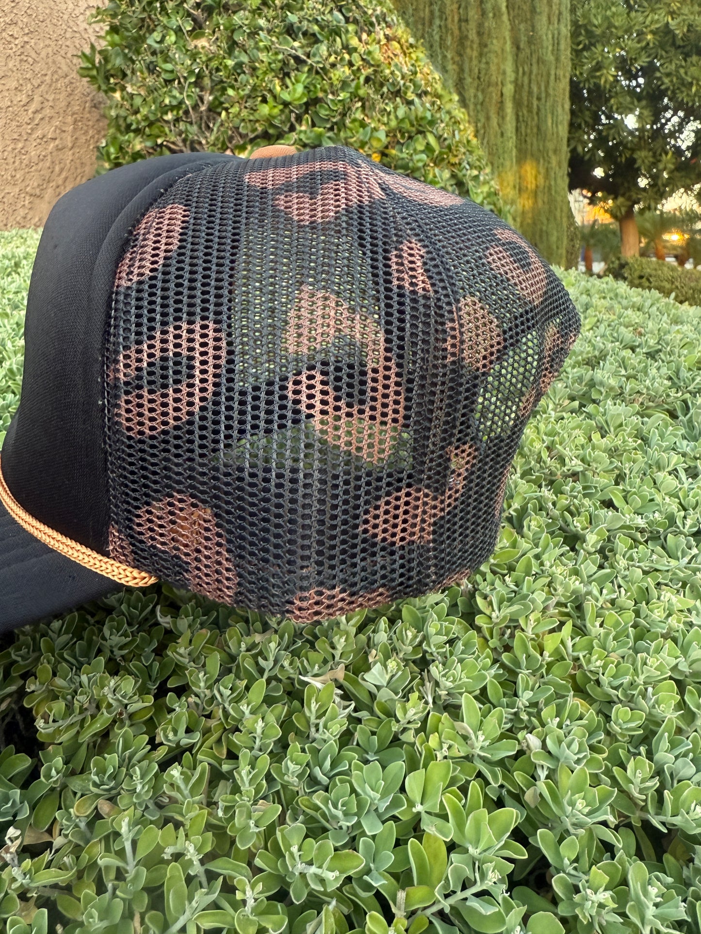 Leopard Printed Mesh Back Adjustable