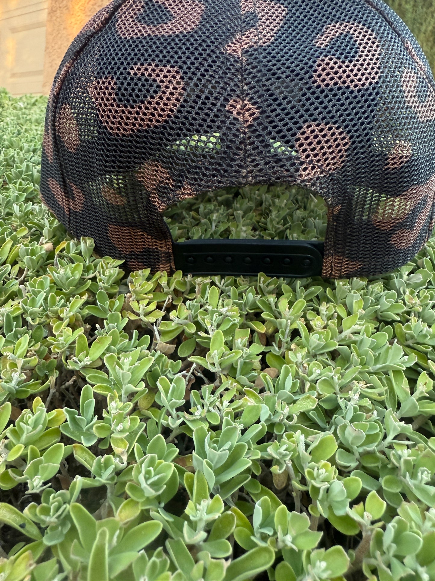 Leopard Printed Mesh Back Adjustable