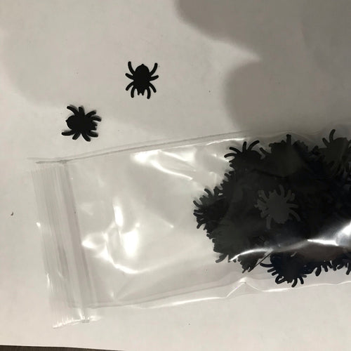 Large Spiders Black  Glitter